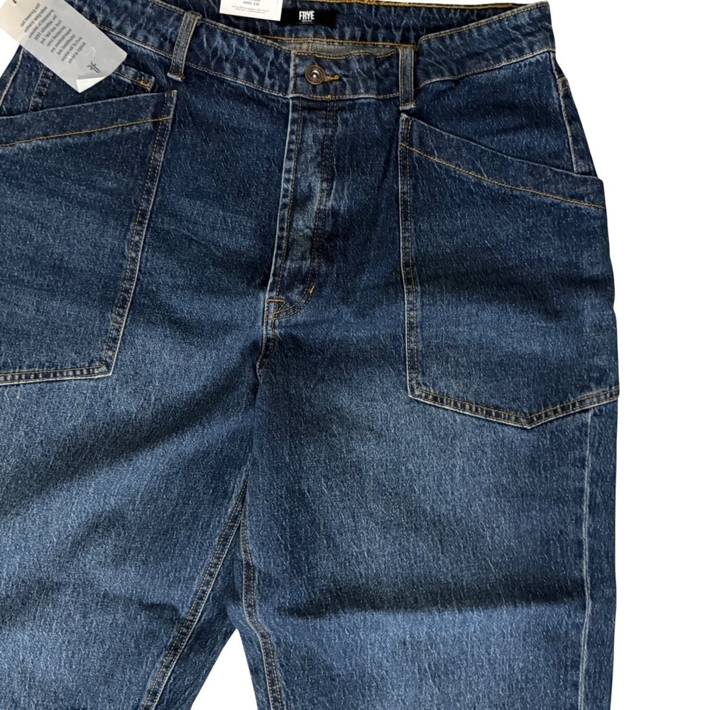 New Frye Barrel Jean Womens 6 Medium Wash Blue High Rise Curved Leg Denim - Picture 7 of 10